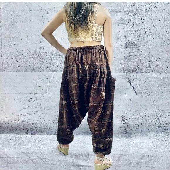Handmade Nepalese patchwork ohm prints harem pants - Picture 2 of 5